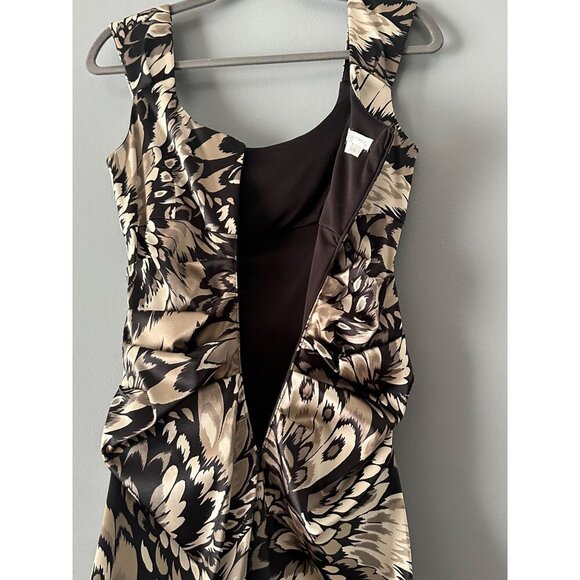 Shiny Black Stretch Satin Ruched Dress Size 6 Fairycore Prom Graduation Party Gl - Picture 9 of 9